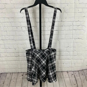 Tripp NYC Black and White Plaid Skirt Suspender Set Size Medium